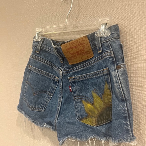 Levi's 511Shorts Womens Juniors 3 Blue Cut Off Distressed Frayed Back Girasol - Picture 2 of 11